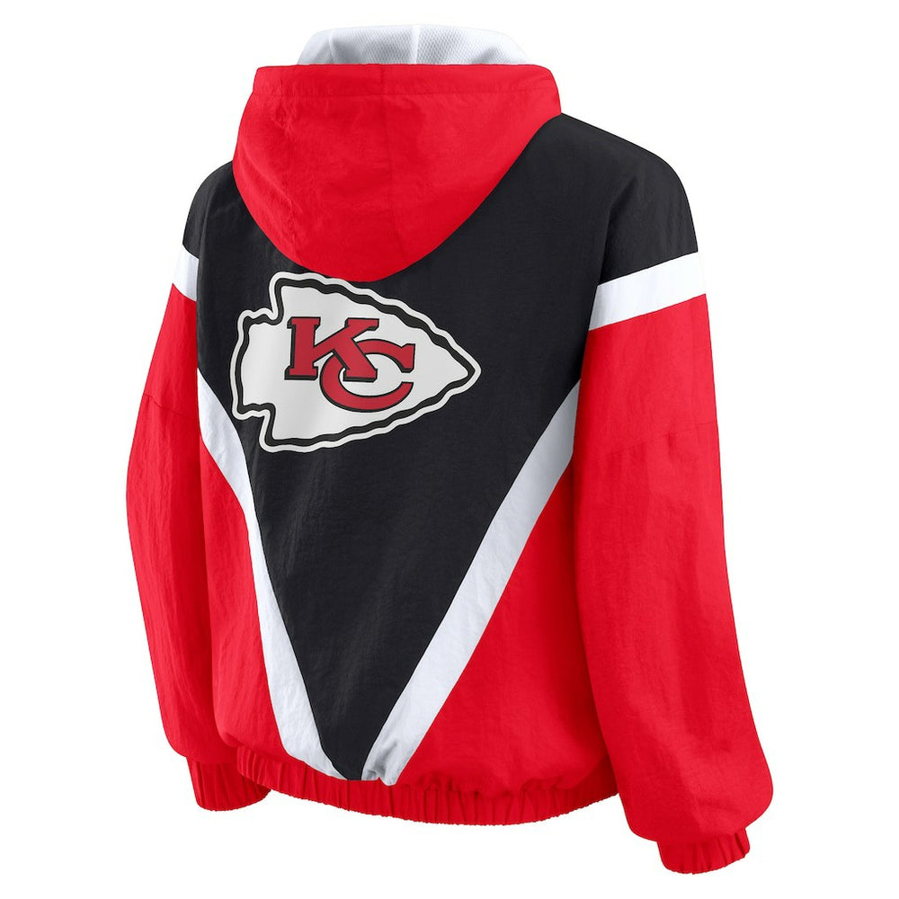 WEAR by Erin Andrews Women's Plus Size Retro Crinkle Full-Zip Hoodie Windbreaker Jacket - Kansas City Chiefs Hoodies