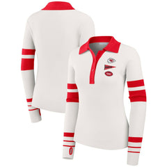 WEAR by Erin Andrews Women's Ribbed Henley Polo Sweater - Kansas City Chiefs