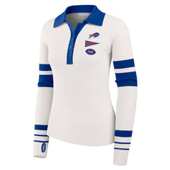 WEAR by Erin Andrews Women's Ribbed Henley Polo Sweater - Buffalo Bills