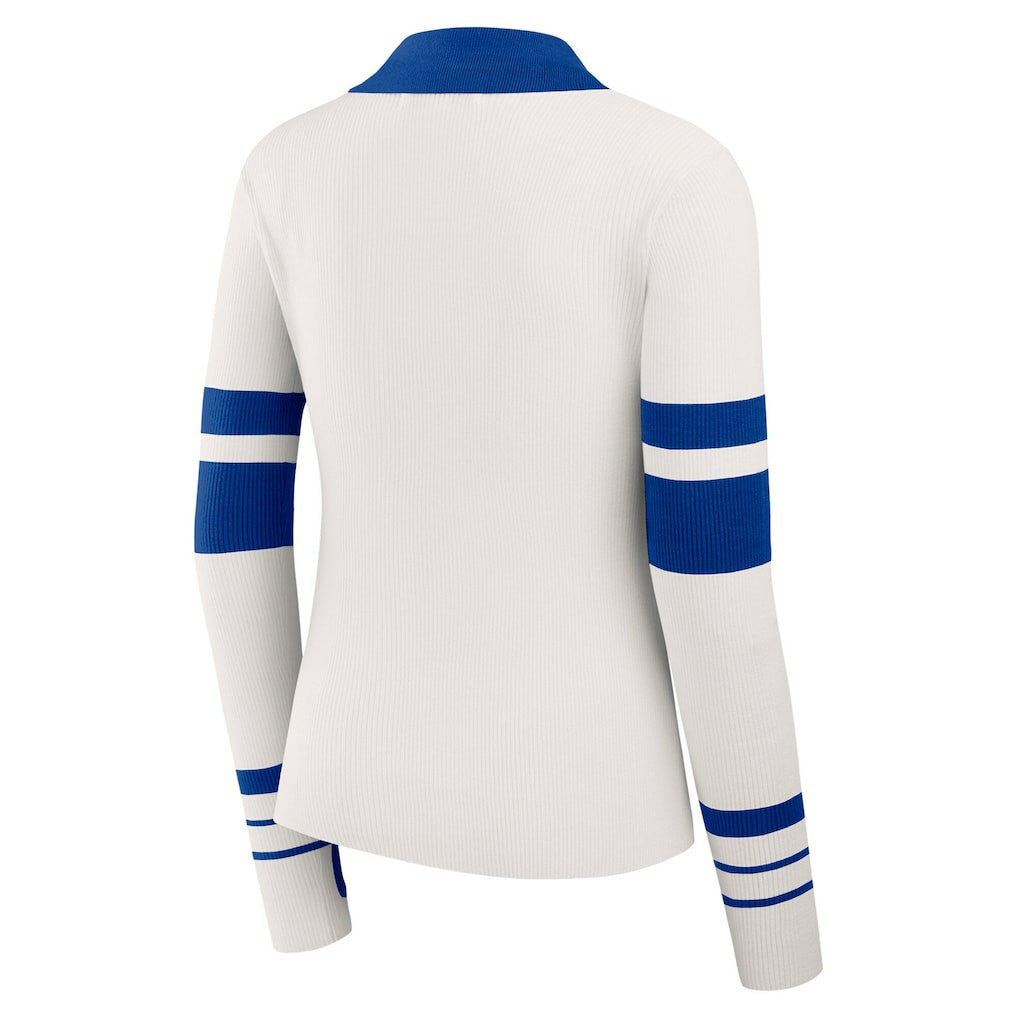 WEAR by Erin Andrews Women's Ribbed Henley Polo Sweater - Buffalo Bills