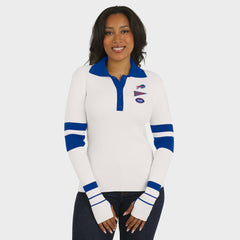 WEAR by Erin Andrews Women's Ribbed Henley Polo Sweater - Buffalo Bills