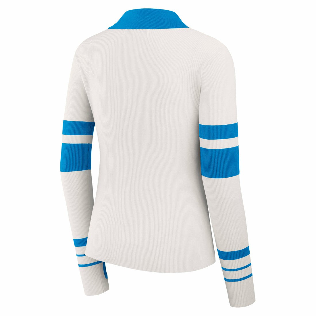WEAR by Erin Andrews Women's Ribbed Henley Polo Sweater - Detroit Lions