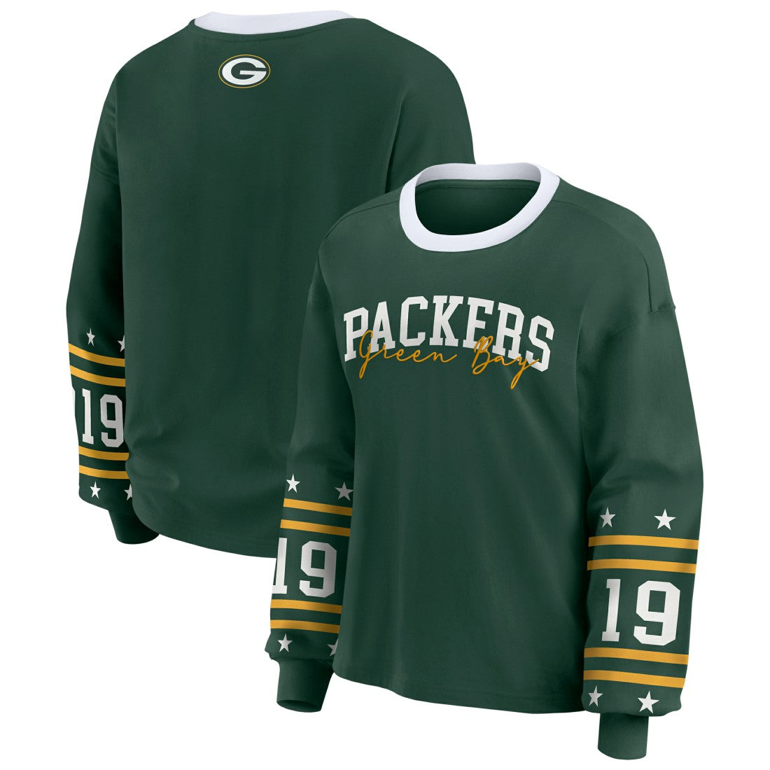 WEAR by Erin Andrews Women's Plus Size Sport Long-Sleeve T-Shirt - Green Bay Packers T-shirts