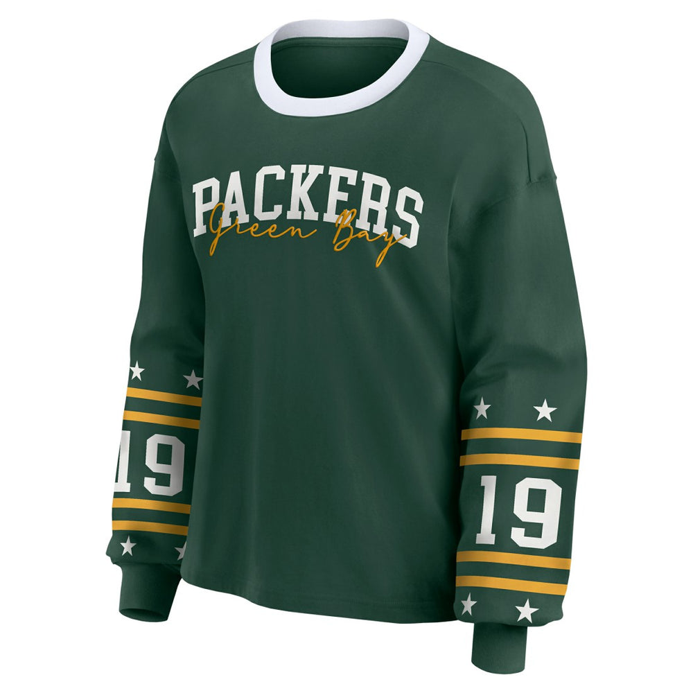 WEAR by Erin Andrews Women's Plus Size Sport Long-Sleeve T-Shirt - Green Bay Packers T-shirts