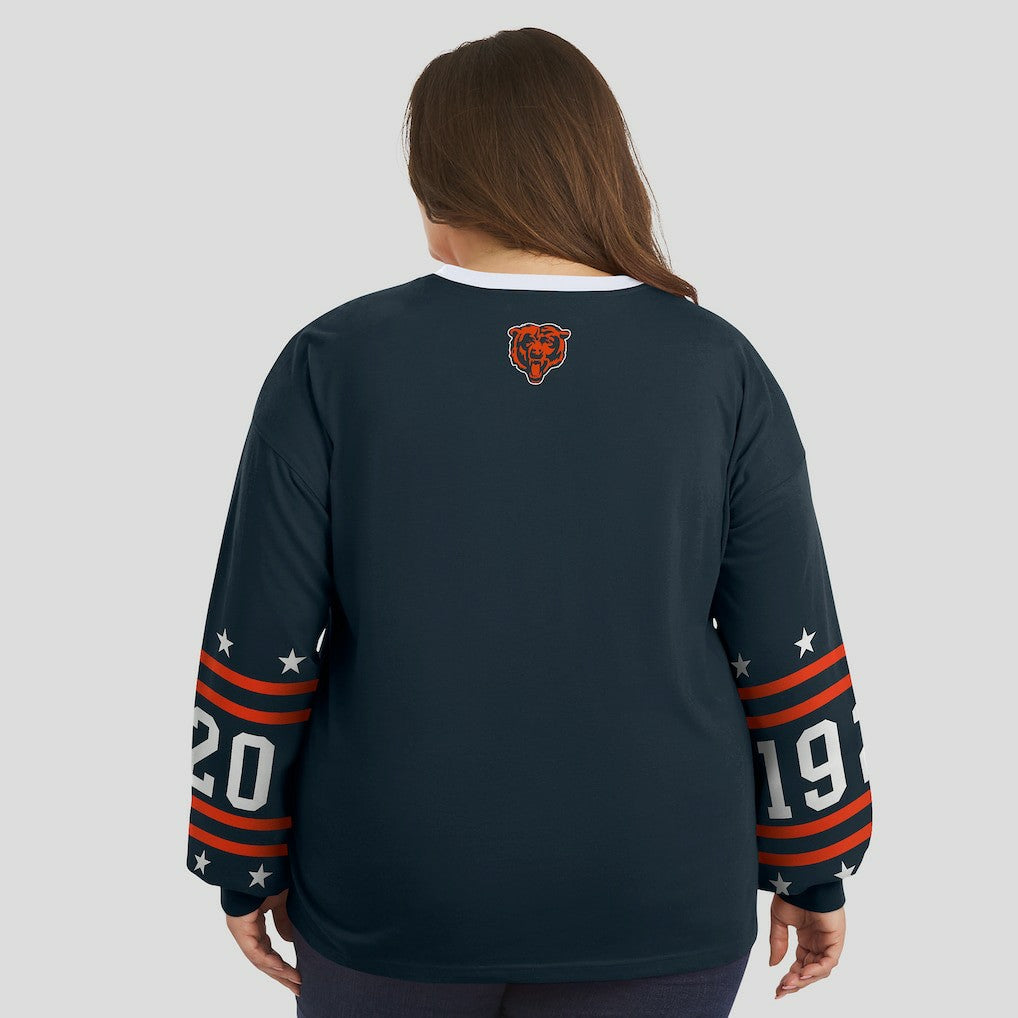 WEAR by Erin Andrews Women's Plus Size Sport Long-Sleeve T-Shirt - Chicago Bears T-shirts