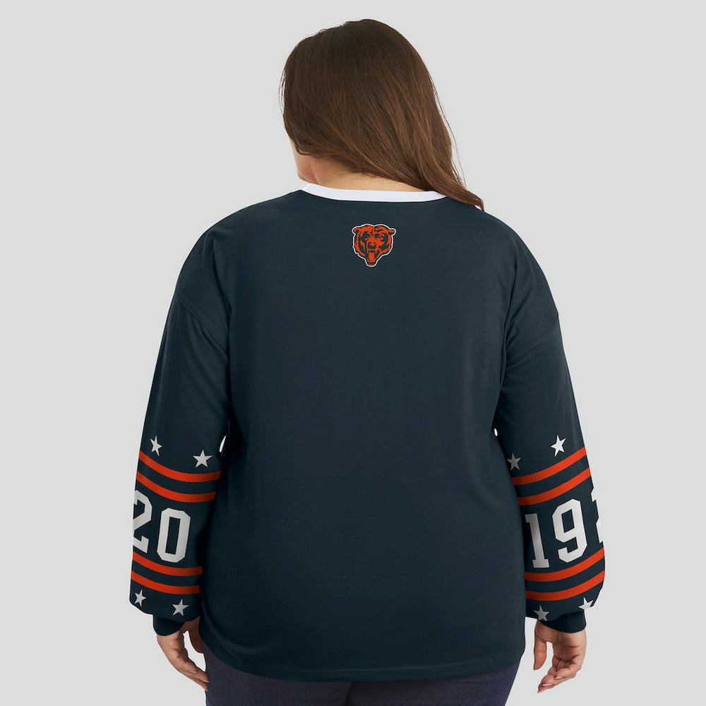 WEAR by Erin Andrews Women's Plus Size Sport Long-Sleeve T-Shirt - Chicago Bears T-shirts