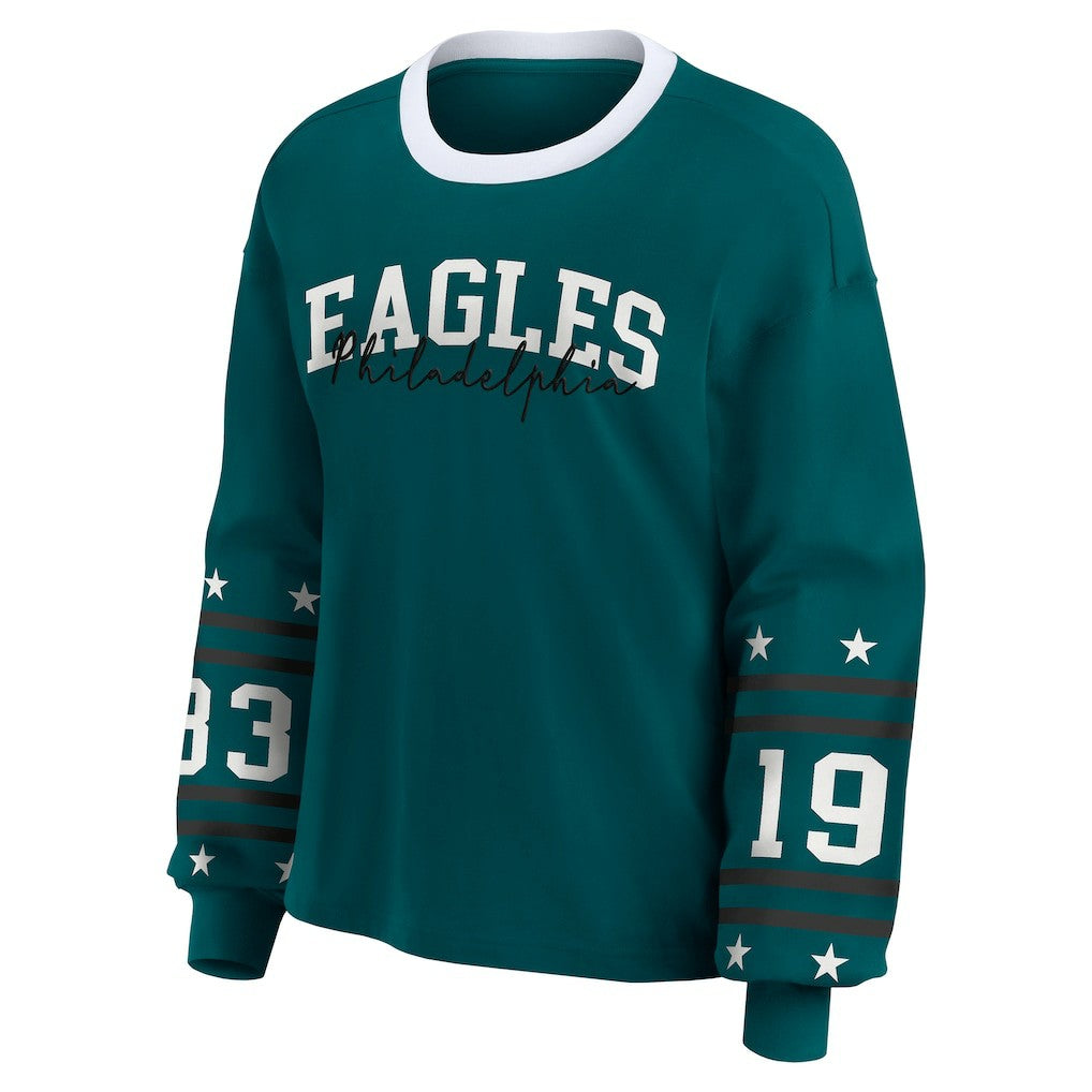 WEAR by Erin Andrews Women's Plus Size Sport Long-Sleeve T-Shirt - Philadelphia Eagles T-shirts
