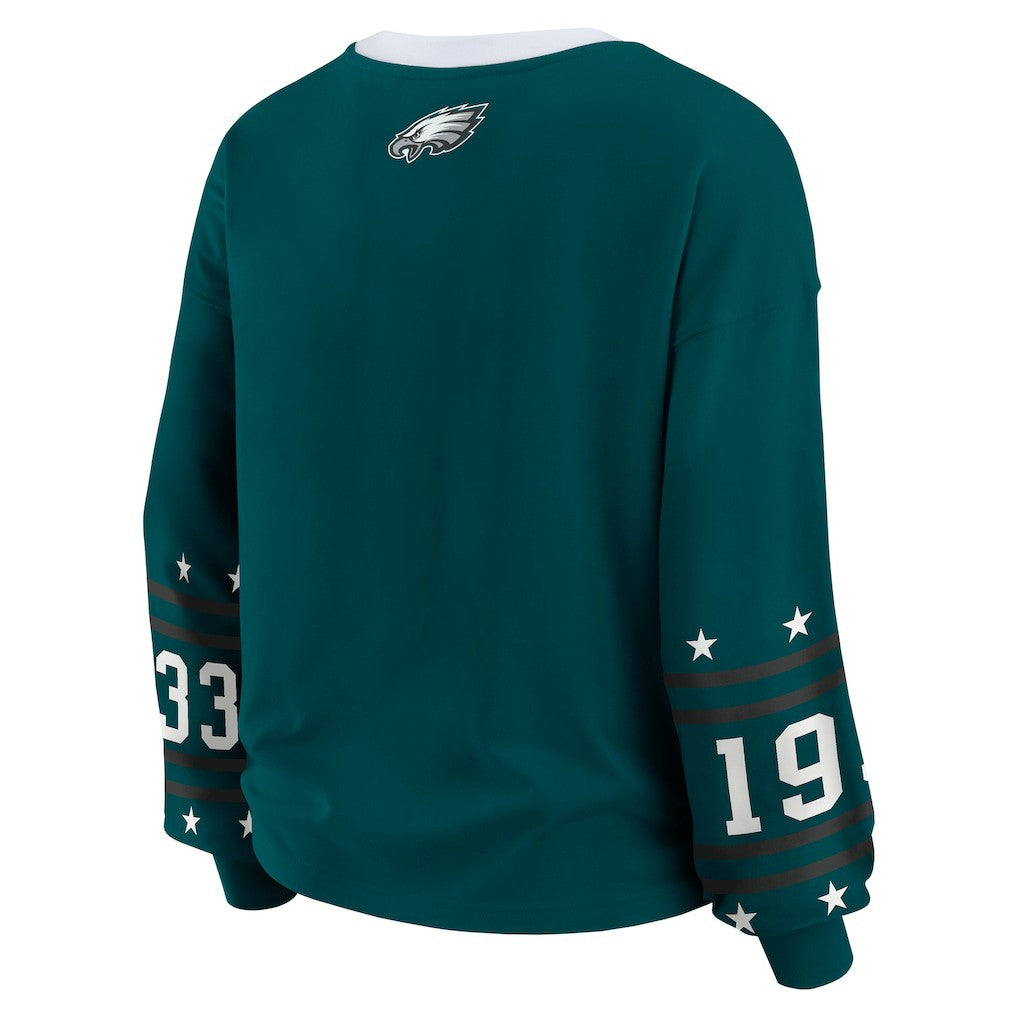 WEAR by Erin Andrews Women's Plus Size Sport Long-Sleeve T-Shirt - Philadelphia Eagles T-shirts