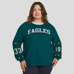 WEAR by Erin Andrews Women's Plus Size Sport Long-Sleeve T-Shirt - Philadelphia Eagles T-shirts