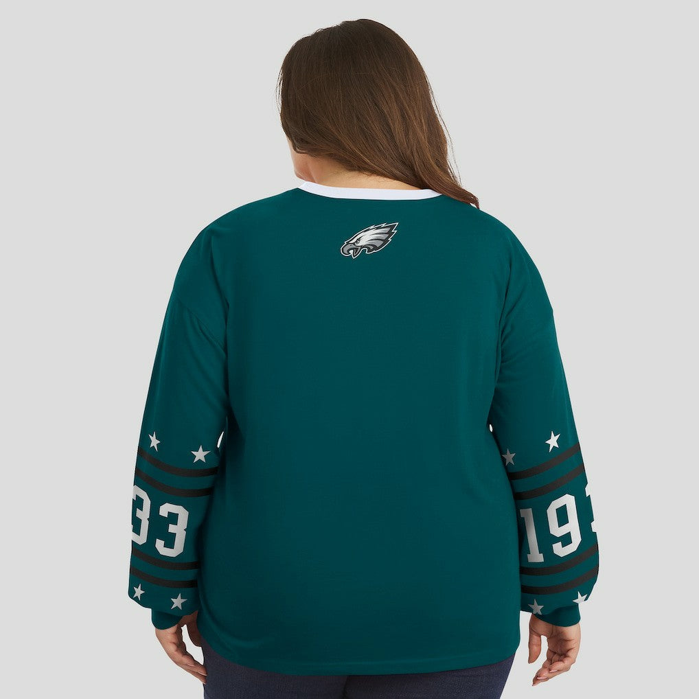 WEAR by Erin Andrews Women's Plus Size Sport Long-Sleeve T-Shirt - Philadelphia Eagles T-shirts