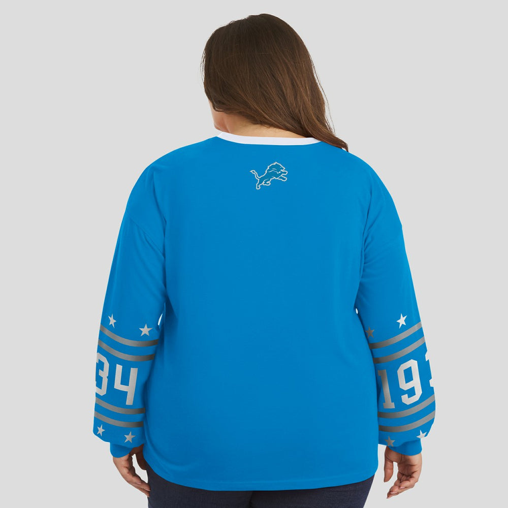 WEAR by Erin Andrews Women's Plus Size Sport Long-Sleeve T-Shirt - Detroit Lions T-shirts