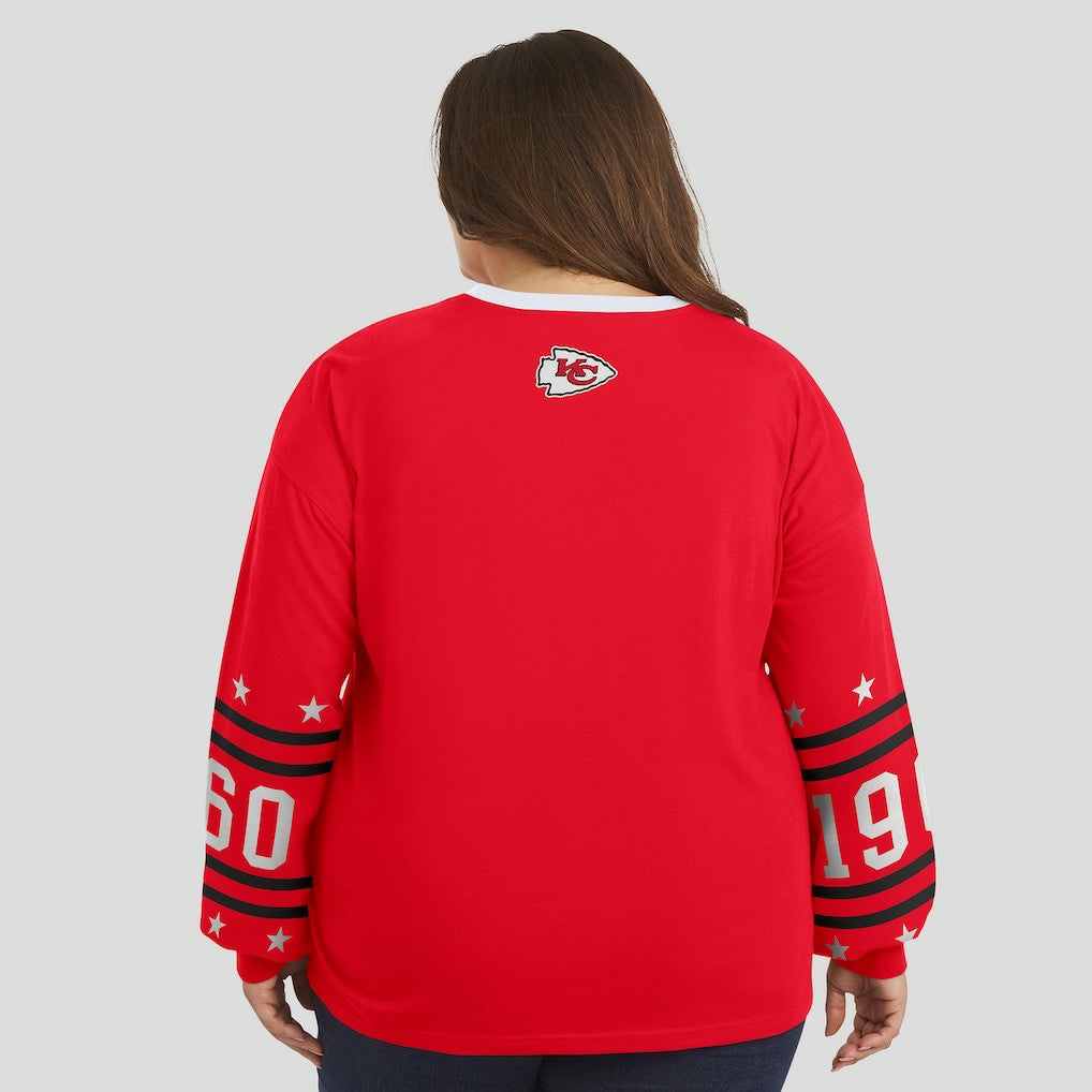 WEAR by Erin Andrews Women's Plus Size Sport Long-Sleeve T-Shirt - Kansas City Chiefs T-shirts