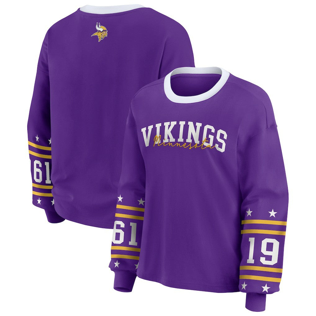 WEAR by Erin Andrews Women's Plus Size Sport Long-Sleeve T-Shirt - Minnesota Vikings T-shirts