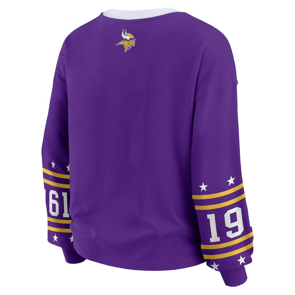 WEAR by Erin Andrews Women's Plus Size Sport Long-Sleeve T-Shirt - Minnesota Vikings T-shirts