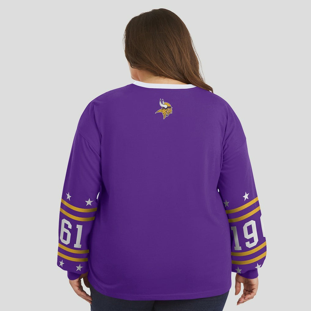 WEAR by Erin Andrews Women's Plus Size Sport Long-Sleeve T-Shirt - Minnesota Vikings T-shirts
