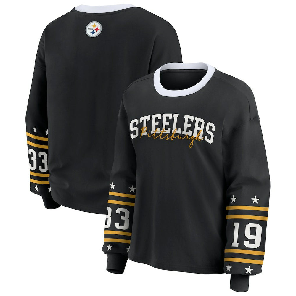 WEAR by Erin Andrews Women's Plus Size Sport Long-Sleeve T-Shirt - Pittsburgh Steelers T-shirts