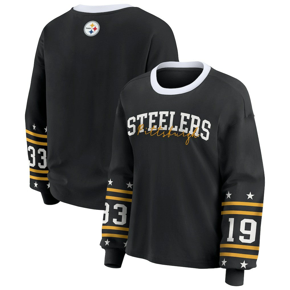 WEAR by Erin Andrews Women's Plus Size Sport Long-Sleeve T-Shirt - Pittsburgh Steelers T-shirts