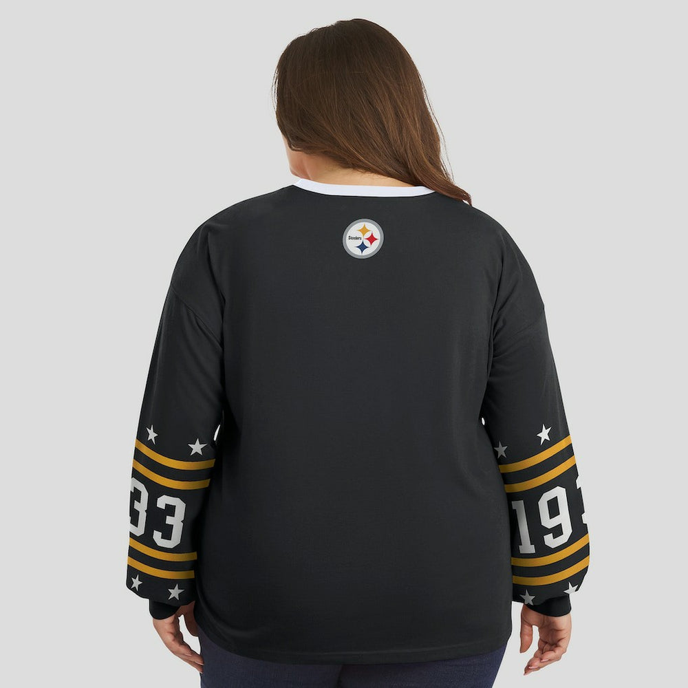 WEAR by Erin Andrews Women's Plus Size Sport Long-Sleeve T-Shirt - Pittsburgh Steelers T-shirts