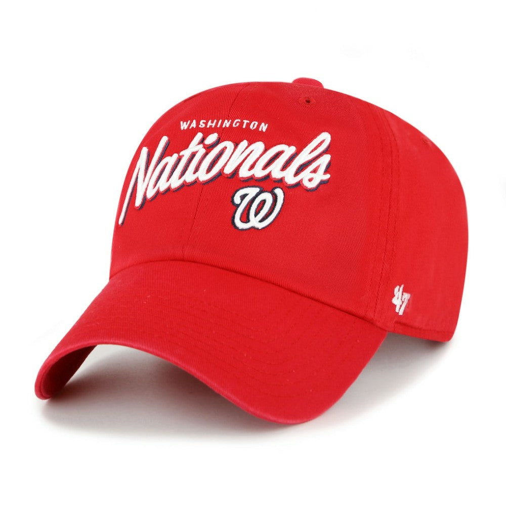 Red Washington Nationals '47 Women's Ariana Clean Up Adjustable Hat