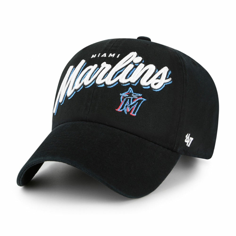Black Miami Marlins '47 Women's Ariana Clean Up Adjustable Hat