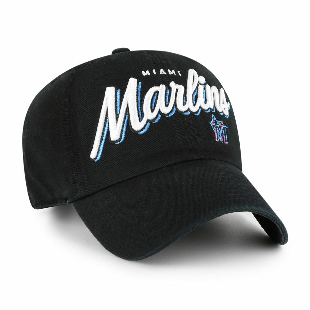Black Miami Marlins '47 Women's Ariana Clean Up Adjustable Hat