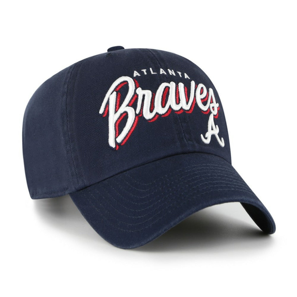Navy Atlanta Braves '47 Women's Ariana Clean Up Adjustable Hat