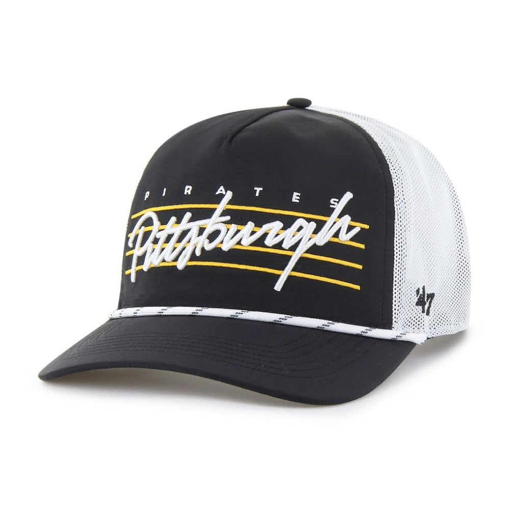 Black Pittsburgh Pirates '47 Brrr Downburst Mesh Hitch Adjustable Hat