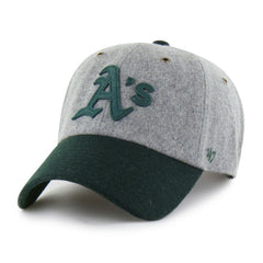 Gray/Green Athletics '47 Golden Age Wool Clean Up Adjustable Hat