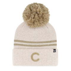 Natural Chicago Cubs '47 Women's Latte Cuffed Knit Hat with Pom