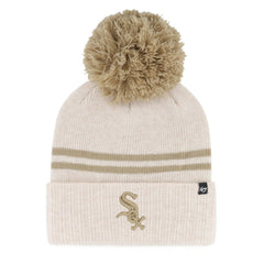 Natural Chicago White Sox '47 Women's Latte Cuffed Knit Hat with Pom