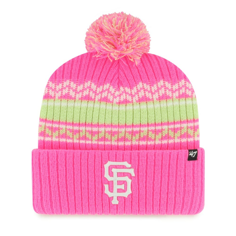 Pink San Francisco Giants '47 Youth Polar Vortex Cuffed Knit Hat with Pom