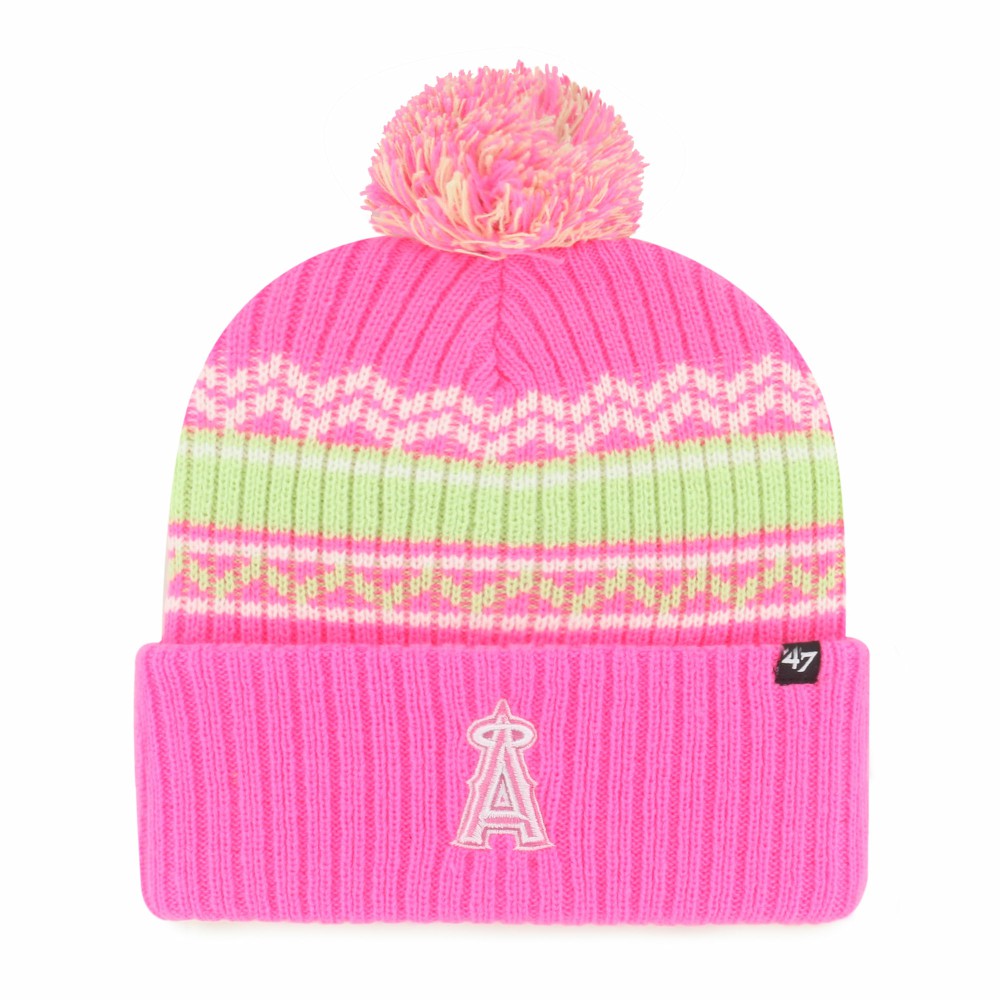 Pink Los Angeles Angels '47 Youth Polar Vortex Cuffed Knit Hat with Pom