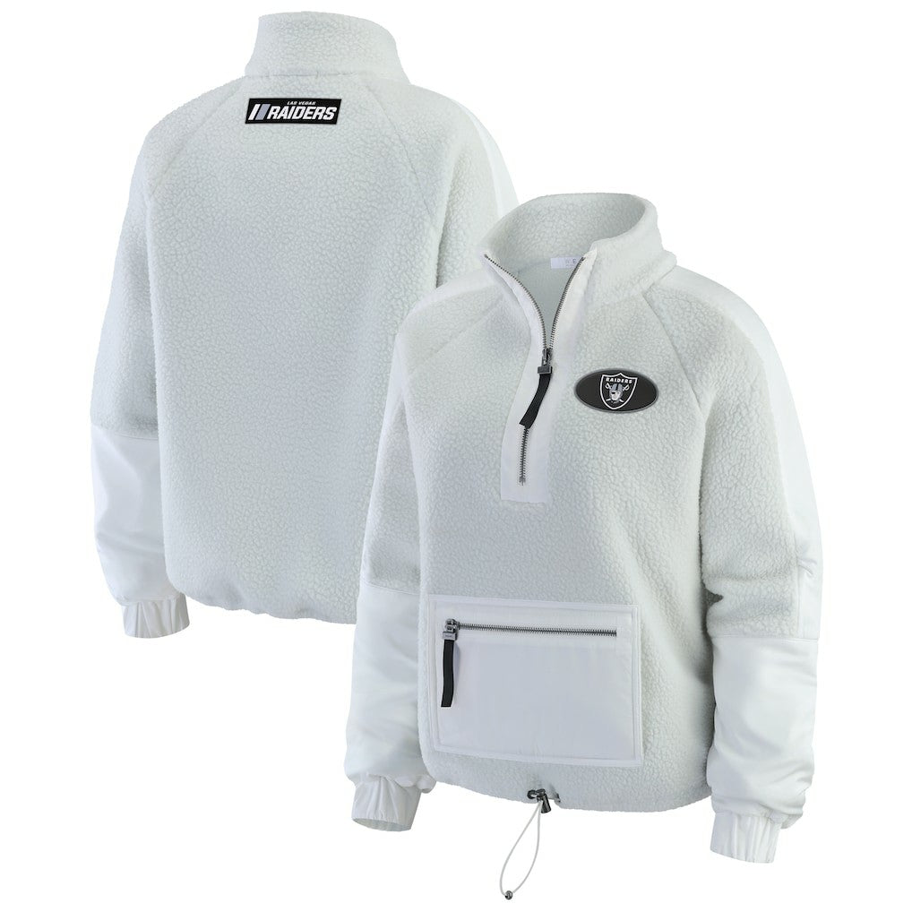 WEAR by Erin Andrews Women's Polar Fleece Half-Zip Jacket - Las Vegas Raiders Jackets