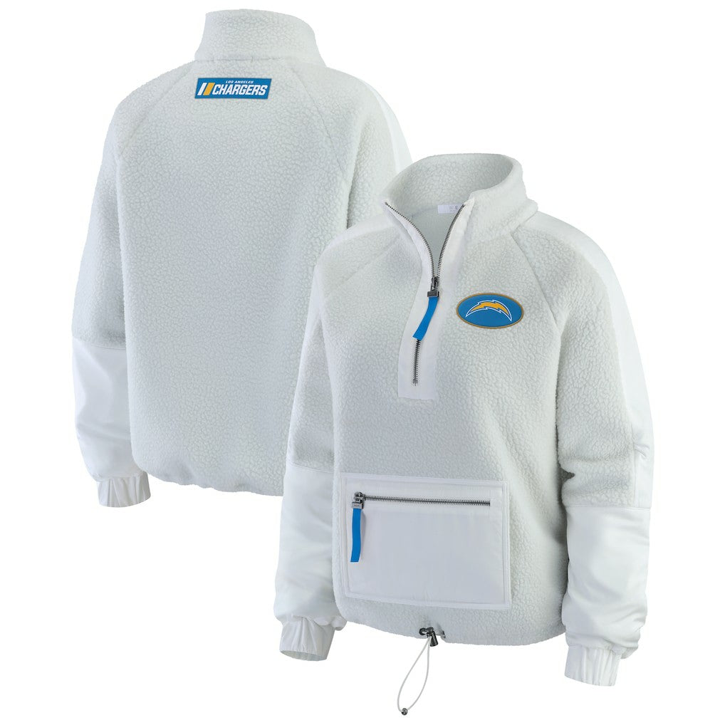 WEAR by Erin Andrews Women's Polar Fleece Half-Zip Jacket - Los Angeles Chargers Jackets