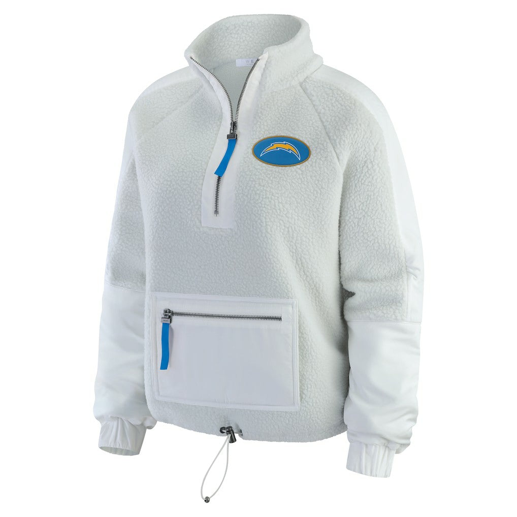 WEAR by Erin Andrews Women's Polar Fleece Half-Zip Jacket - Los Angeles Chargers Jackets