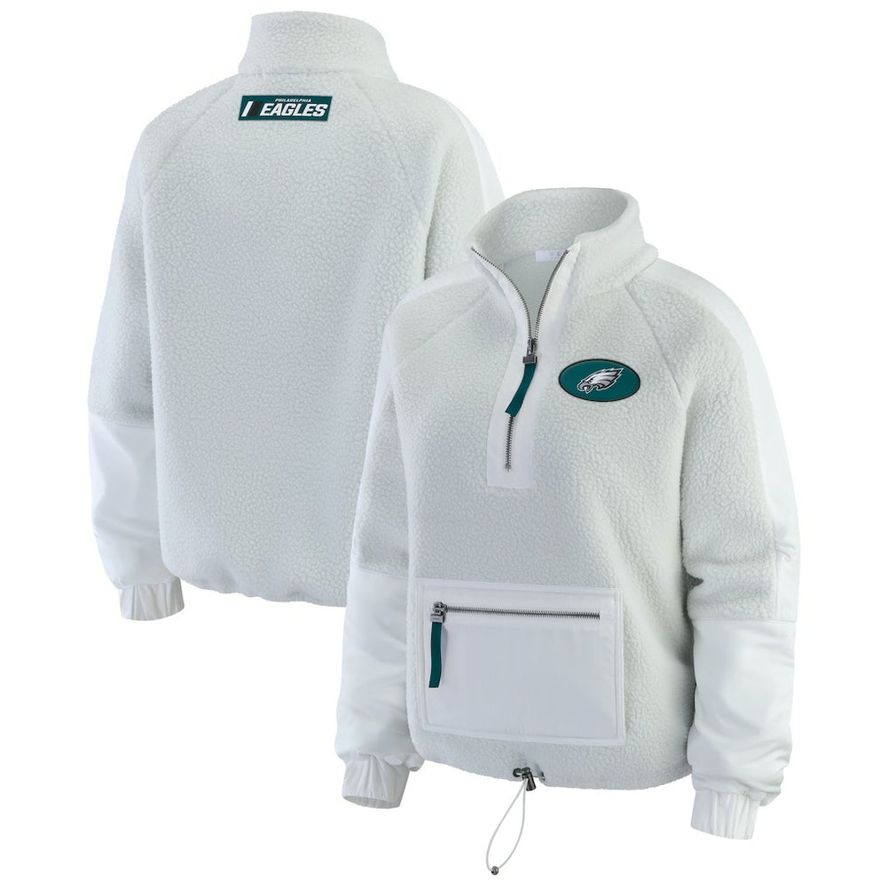 WEAR by Erin Andrews Women's Polar Fleece Half-Zip Jacket - Philadelphia Eagles Jackets