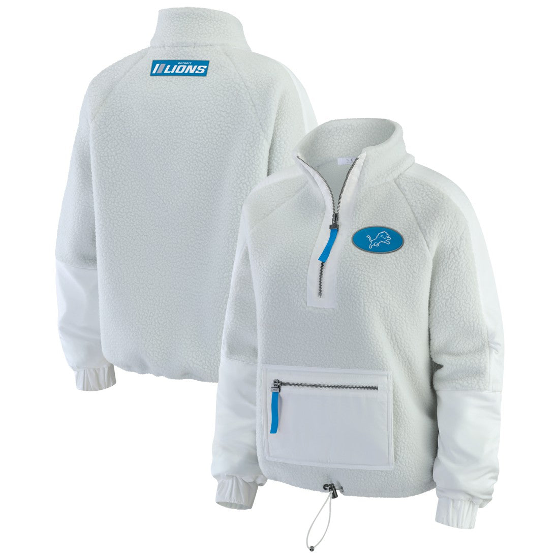 WEAR by Erin Andrews Women's Polar Fleece Half-Zip Jacket - Detroit Lions Jackets