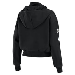 WEAR by Erin Andrews Women's Tri-Blend Patch Pocket Cropped Full-Zip Bomber Hoodie Jacket - Kansas City Chiefs Hoodies