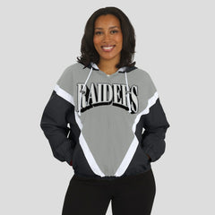 WEAR by Erin Andrews Women's Retro Crinkle Full-Zip Hoodie Windbreaker - Las Vegas Raiders Hoodies