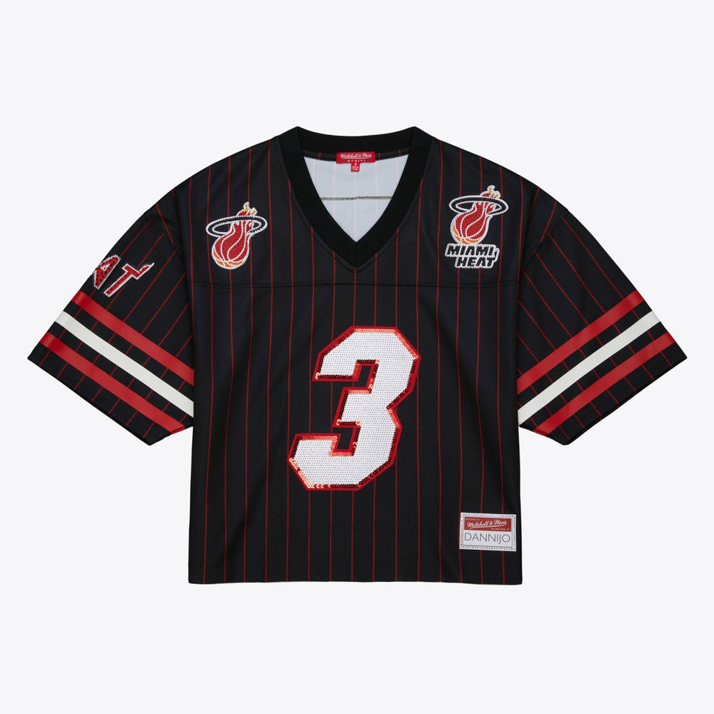 Mitchell & Ness Dwyane Wade Miami Heat x DANNIJO Women's Cropped Football Fashion Jersey