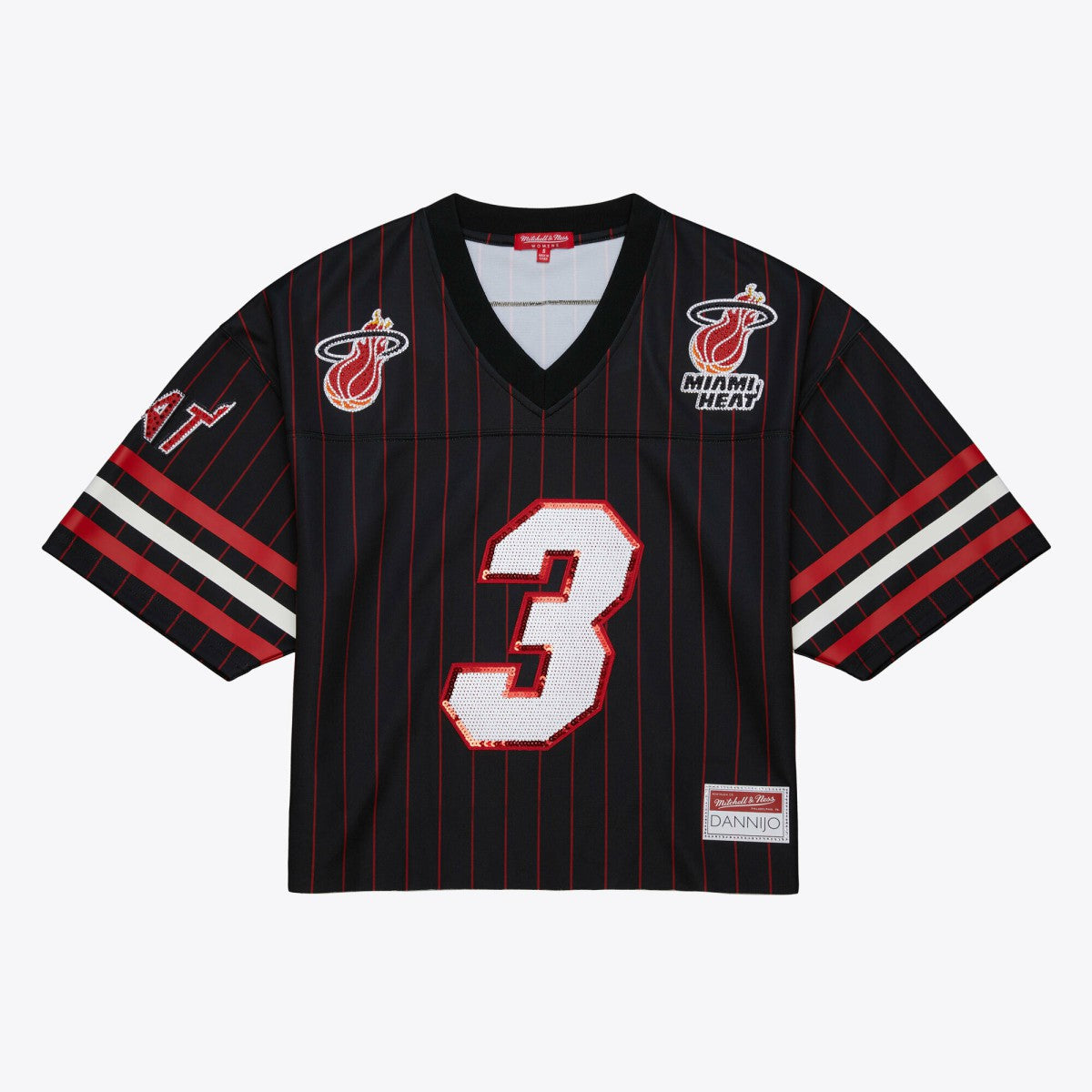 Mitchell & Ness Dwyane Wade Miami Heat x DANNIJO Women's Cropped Football Fashion Jersey