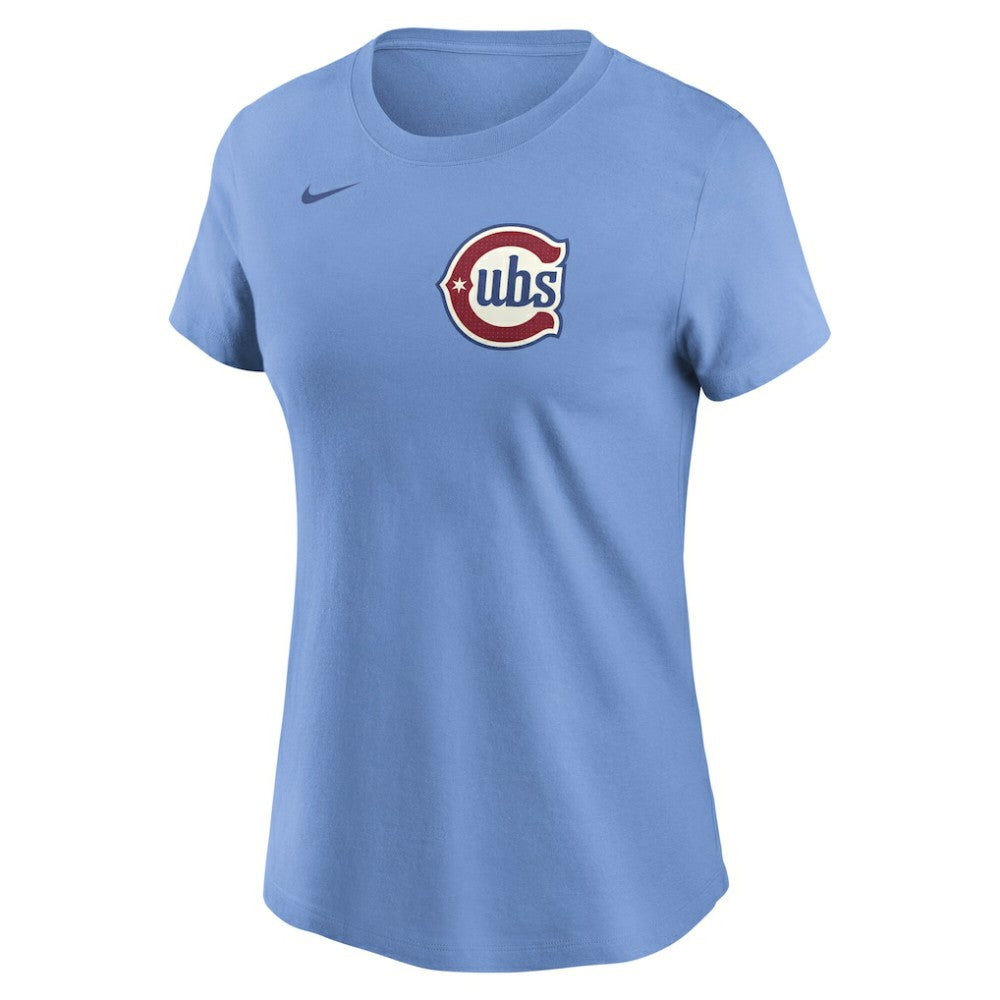 Light Blue Seiya Suzuki Chicago Cubs Nike Women's Cooperstown Collection Fuse Name & Number T-Shirt