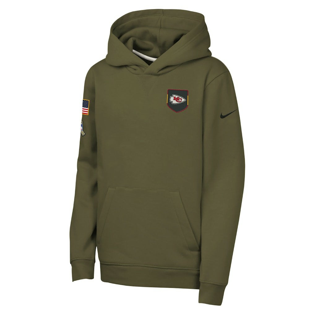 Youth 2025 Salute to Service Club Fleece Hoodie - Kansas City Chiefs Hoodies