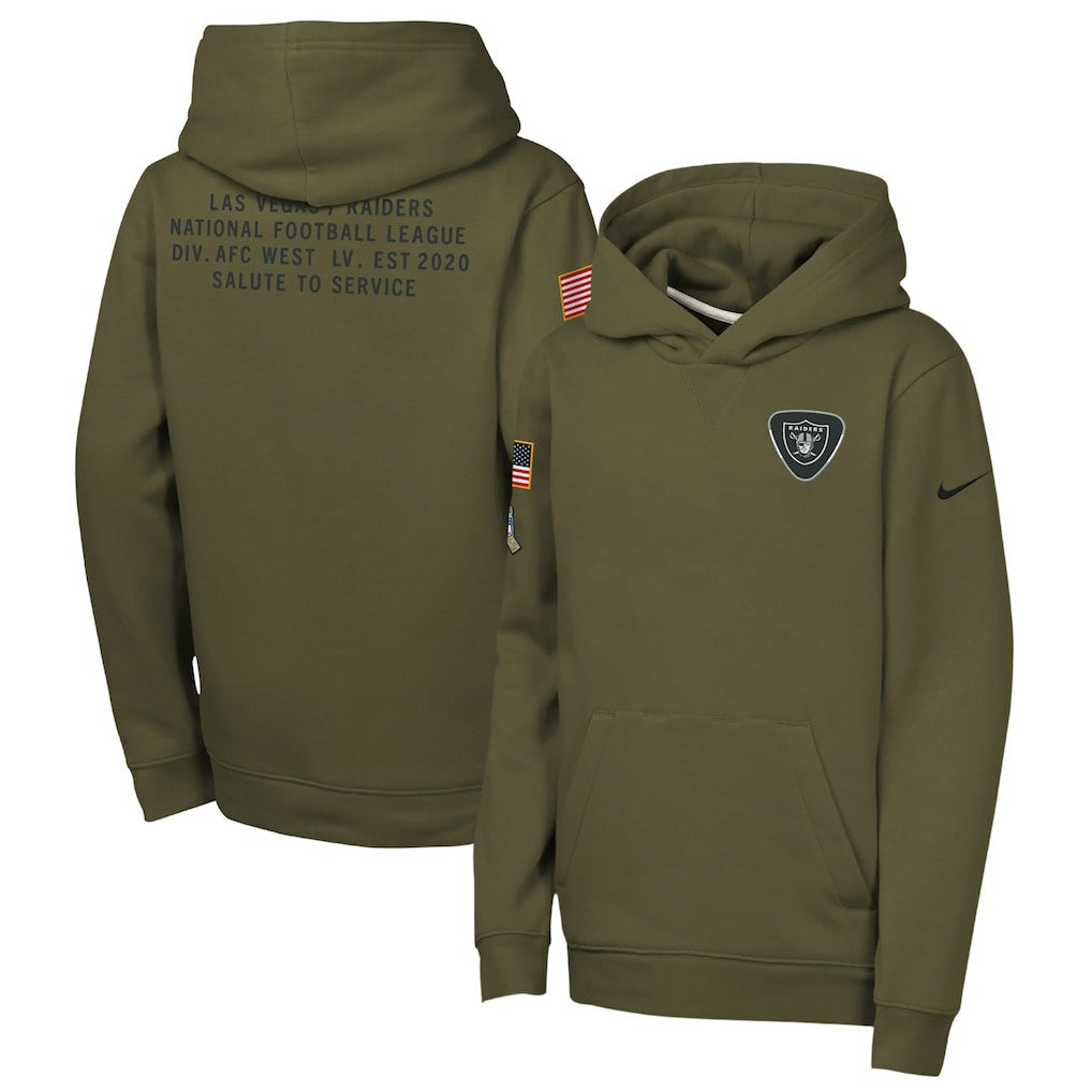 Youth 2025 Salute to Service Club Fleece Hoodie - Las Vegas Raiders Hoodies