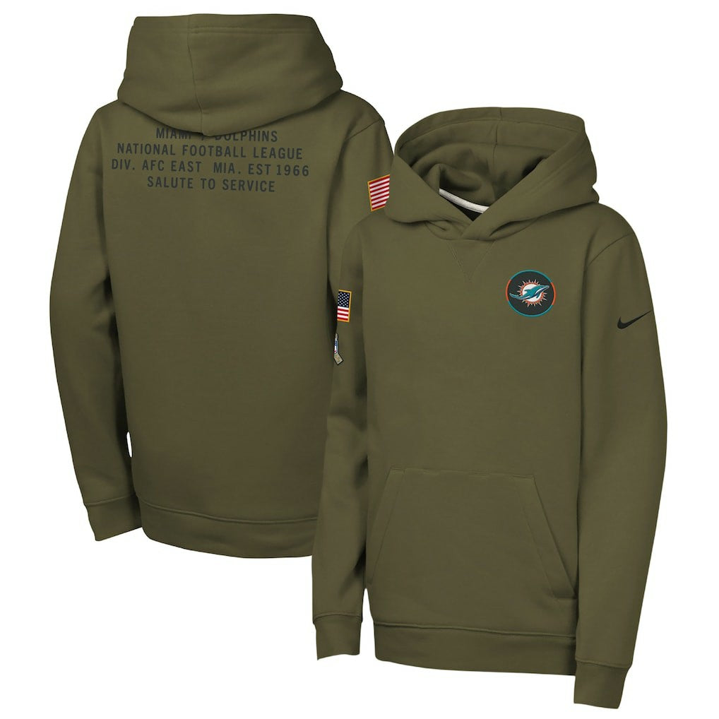 Youth 2025 Salute to Service Club Fleece Hoodie - Miami Dolphins Hoodies