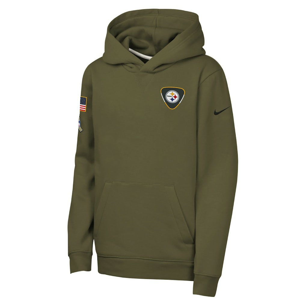 Youth 2025 Salute to Service Club Fleece Hoodie - Pittsburgh Steelers Hoodies