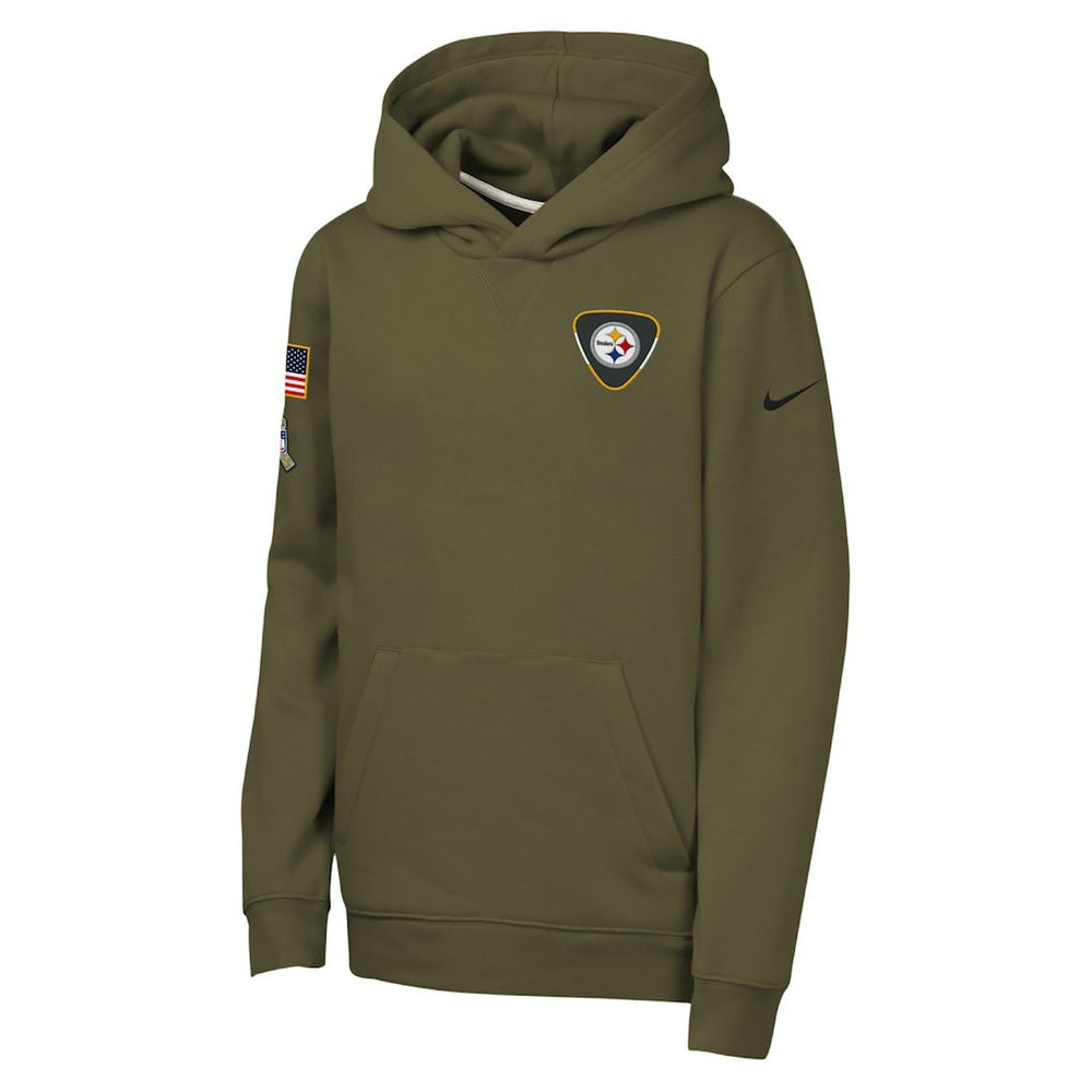 Youth 2025 Salute to Service Club Fleece Hoodie - Pittsburgh Steelers Hoodies