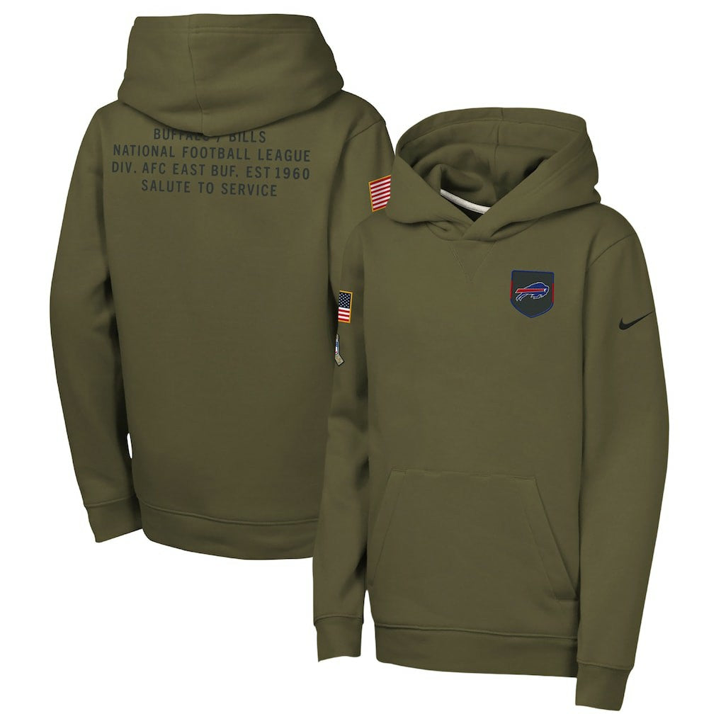 Youth 2025 Salute to Service Club Fleece Hoodie - Buffalo Bills Hoodies