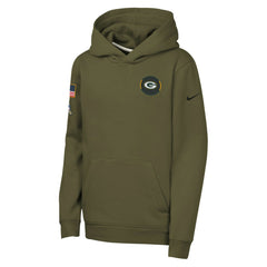 Youth 2025 Salute to Service Club Fleece Hoodie - Green Bay Packers Hoodies