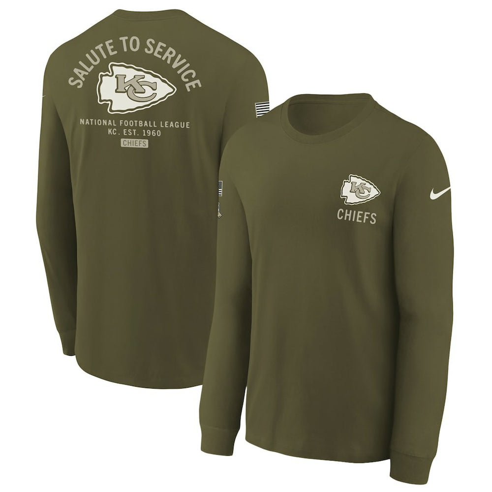 Youth 2025 Salute to Service Sideline Long Sleeve T-Shirt - Kansas City Chiefs T-shirts